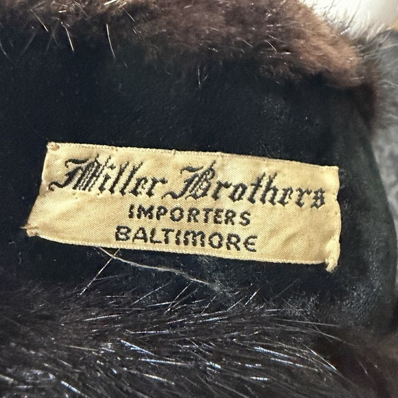 Vintage Miller Brothers Genuine Mink Fur Collar Dark Brown Detachable Estate - Picture 3 of 11